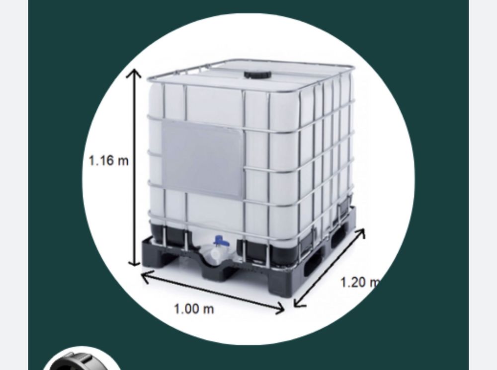 ? Cuve IBC / GRV 1000 L ? R&eacute;cup&eacute;rateur d'eau de pluie pr&ecirc;t Jardin