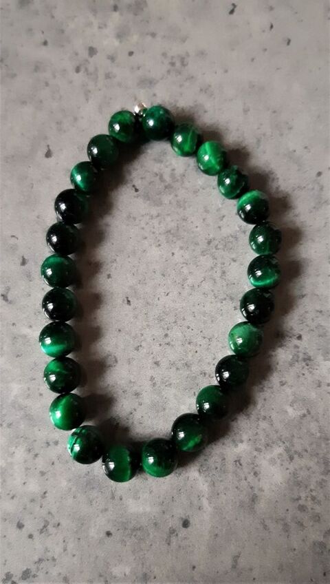bracelet pierre oeil de chat Vert 8 mm de diam�tre 29 La Seyne-sur-Mer (83)