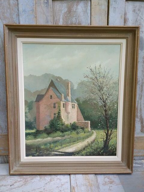 Tableau Manoir Signé G. François Peintre Tourangeau XXe 0 Loches (37)
