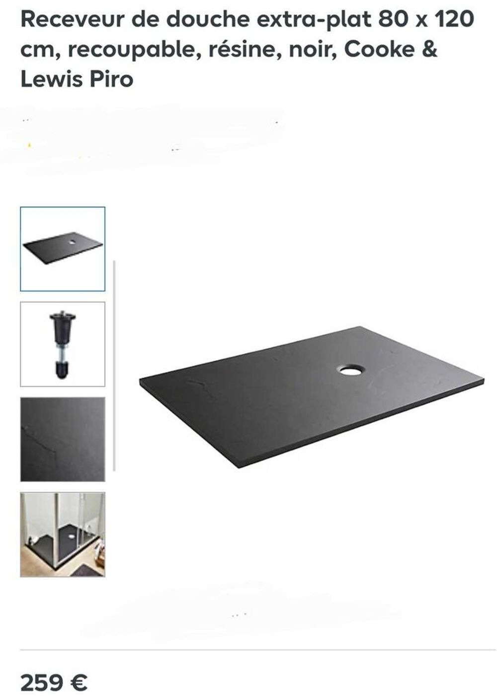 Receveur extra plat 80/120 val.259€ Meubles
