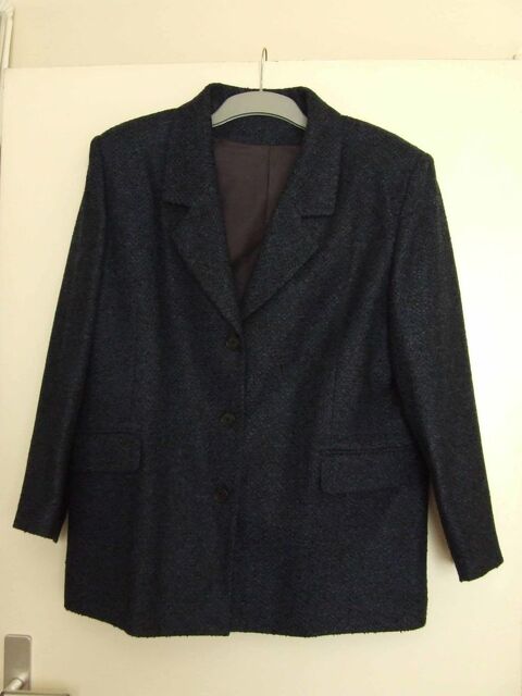 Veste en laine feutre, Bleu nuit, T. 50, NEUVE 48 Bagnolet (93)