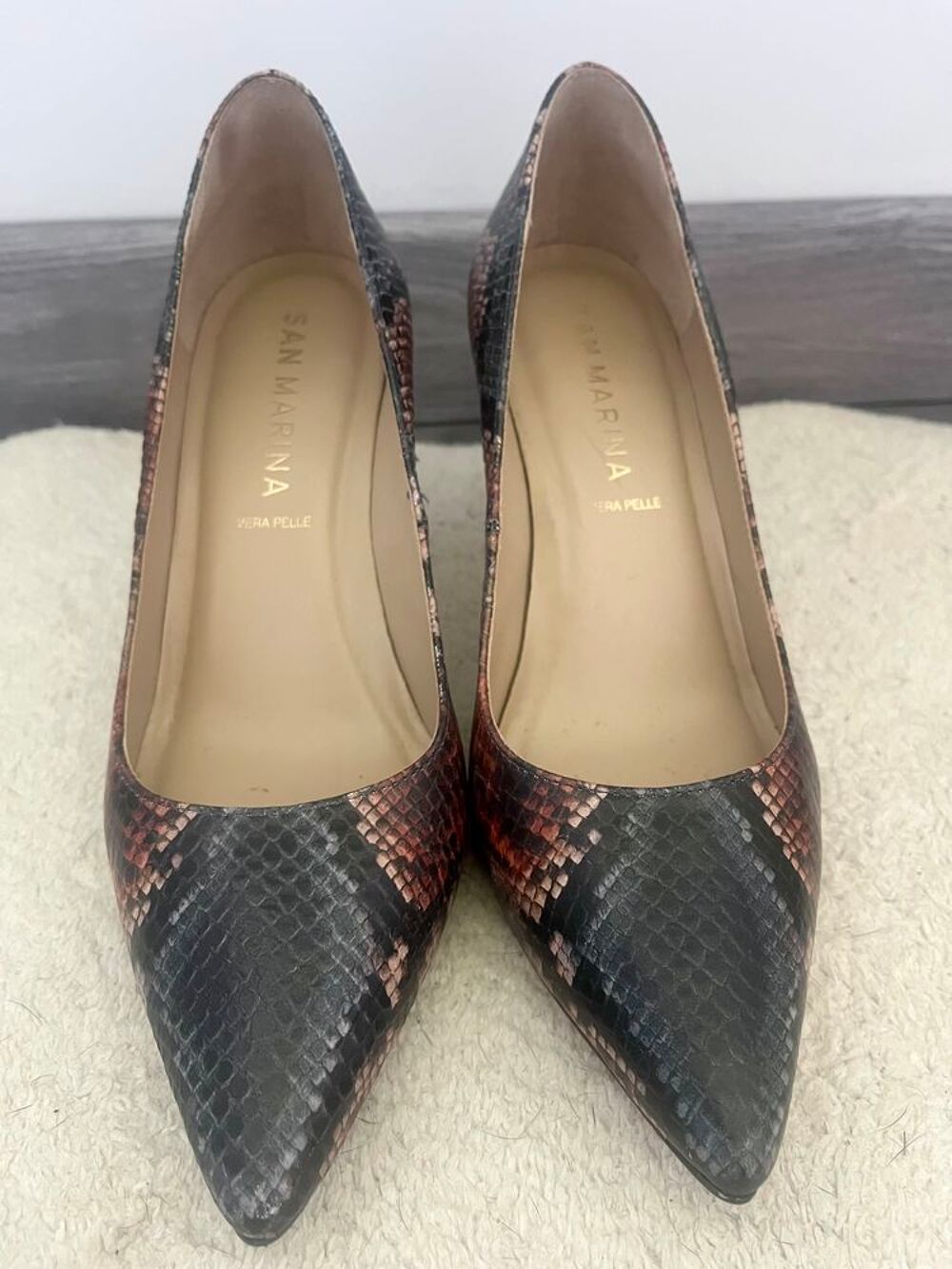 Escarpins python san marina cuir v&eacute;ritable T.37 Chaussures