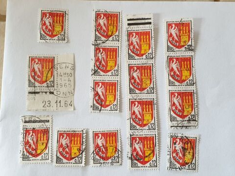 Timbre france armoiries Agen oblitr  1962  - lot 0.48 euro 0 Marseille 9 (13)
