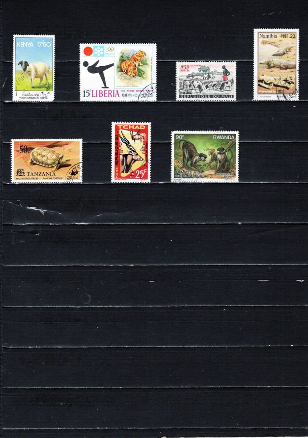 lot de 32 timbres d'AFRIQUE avec des ANIMAUX 
