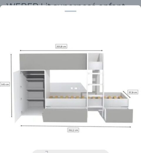 Lit superpos�s armoire 200 Rez� (44)