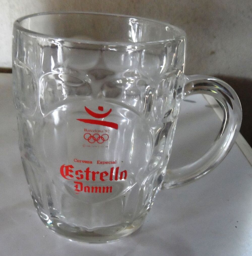 Chope &agrave; bi&egrave;re neuve Estrella Damm collector JO Barcelona 92 Cuisine