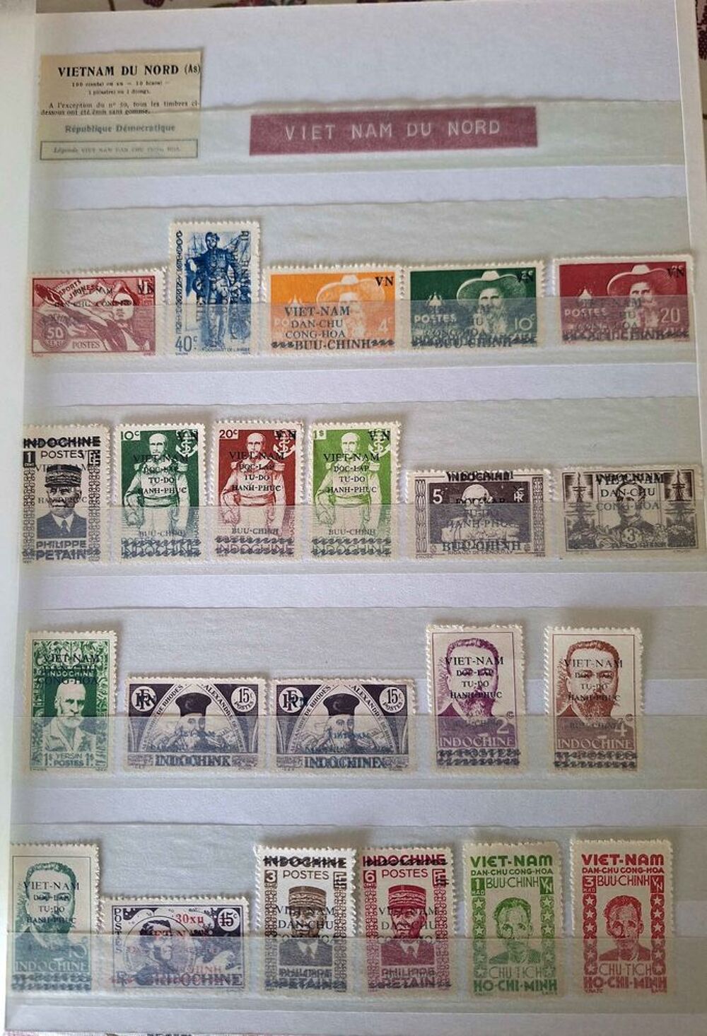 S&eacute;rie de timbres de collection du Vietnam du Nord 