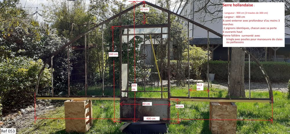 Serre ancienne en fer fin XIXe d&eacute;but XXe &agrave; restaurer Jardin