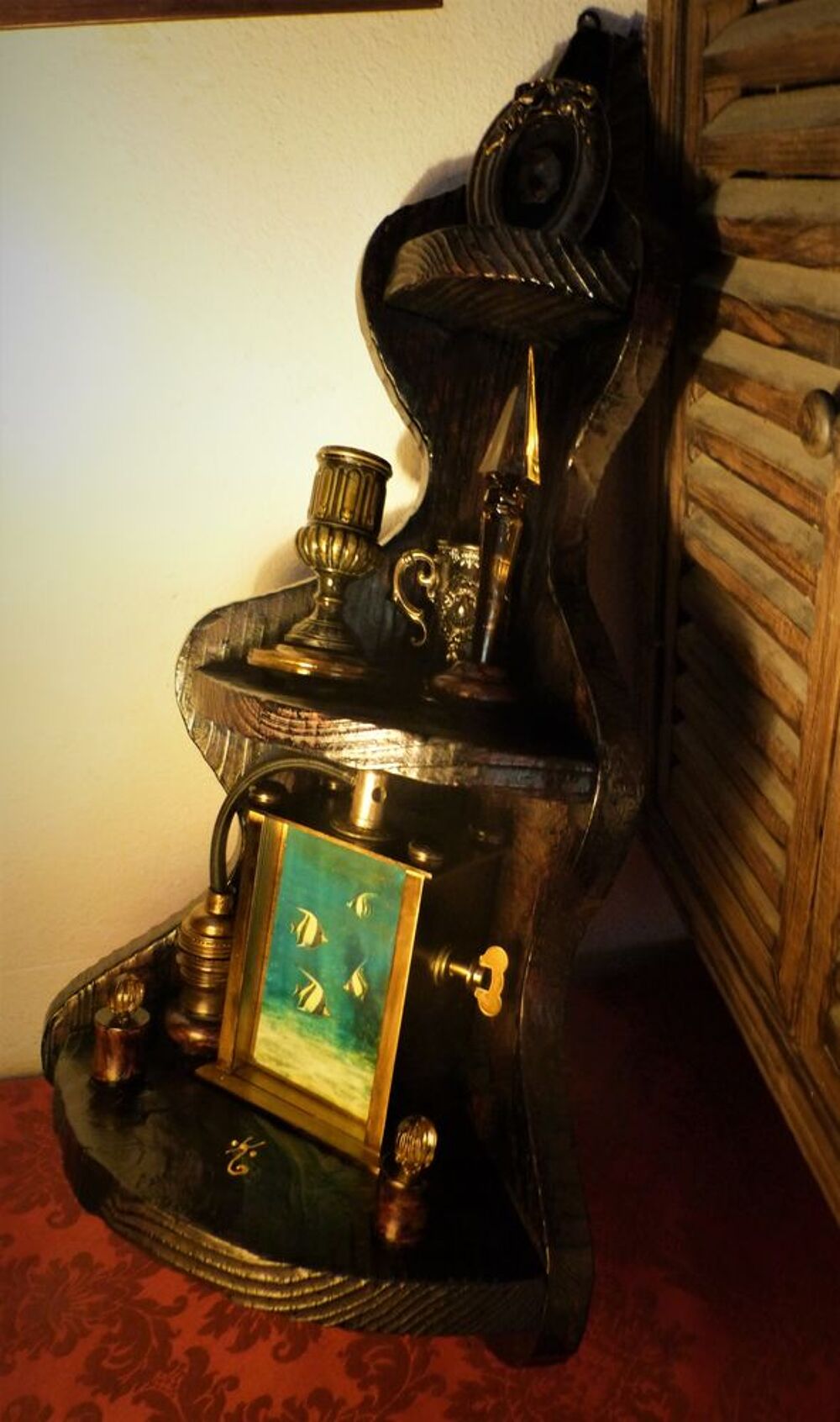 Etag&egrave;re de Curiosit&eacute;s d'Angle "LITTLE AQUARIUM" Steampunk Décoration