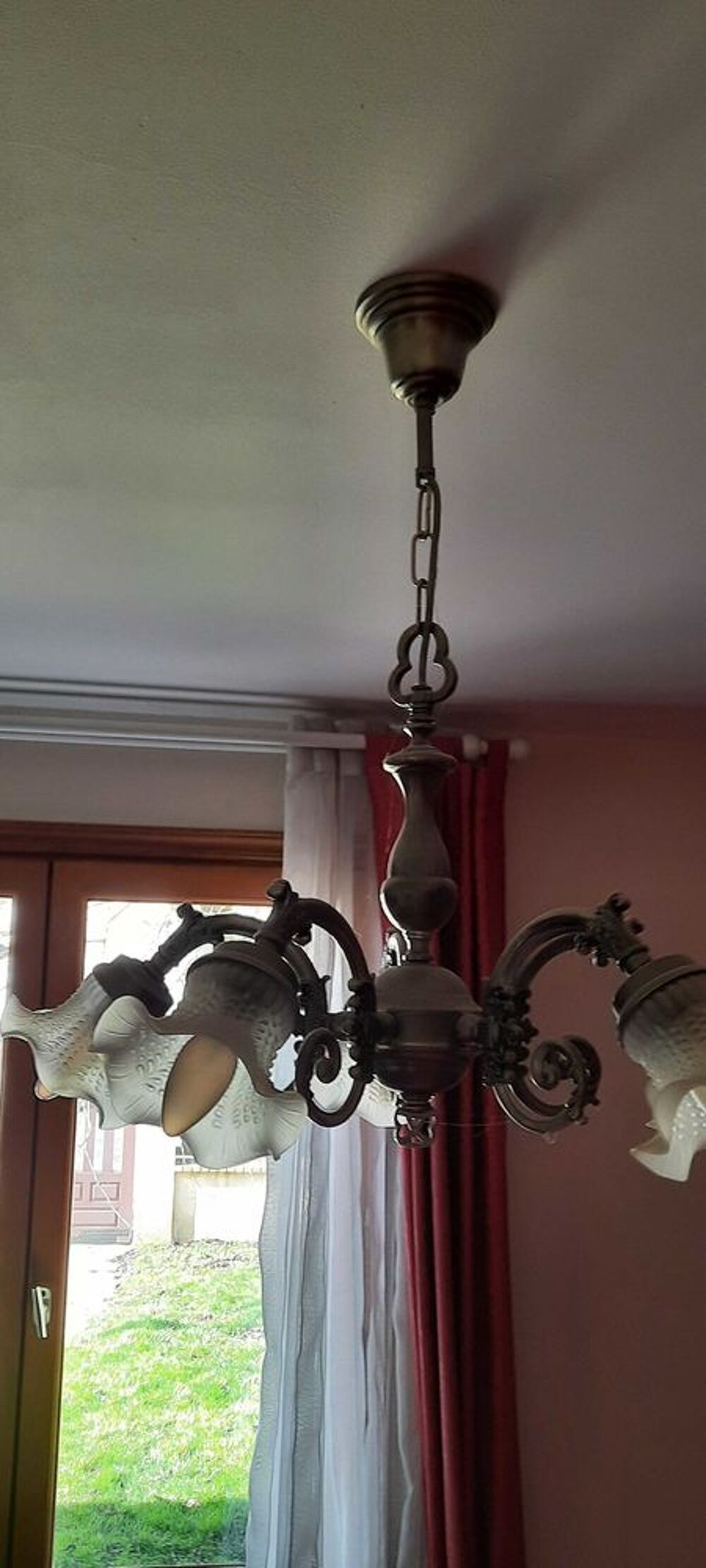 lustre &eacute;tain 5 lampes Décoration