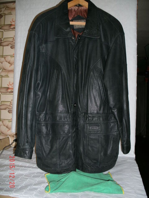 veste longue en cuir véritable noir de taille 52 90 Diebling (57)