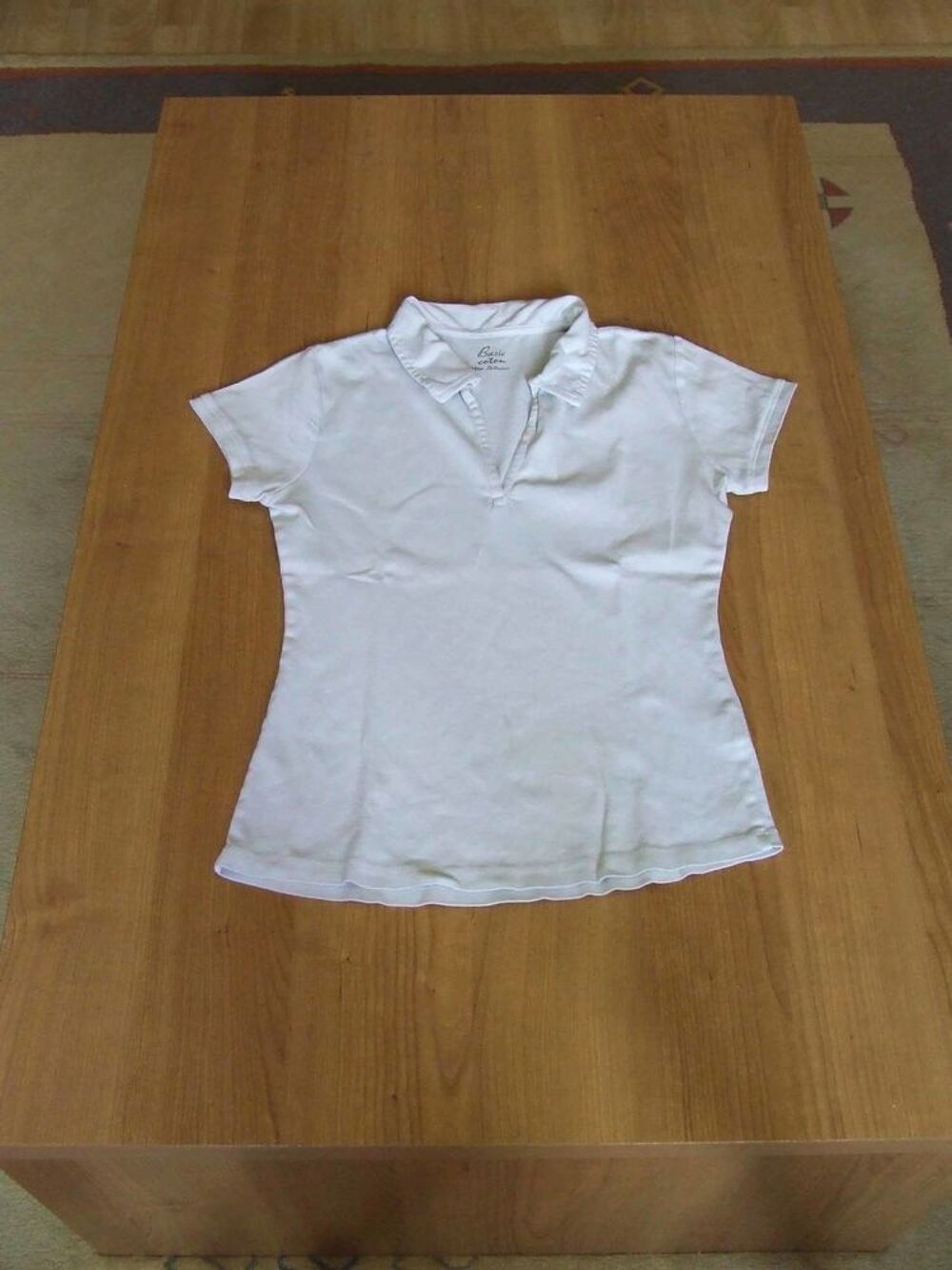Tee-shirt, polo manches courtes, MIM, Blanc, Taille M (38) Vtements