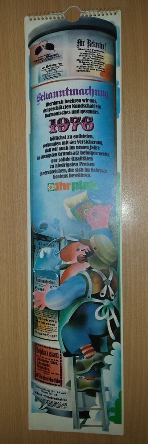 Calendrier de 1976   JHRPIATZ   3 Viry-Noureuil (02)