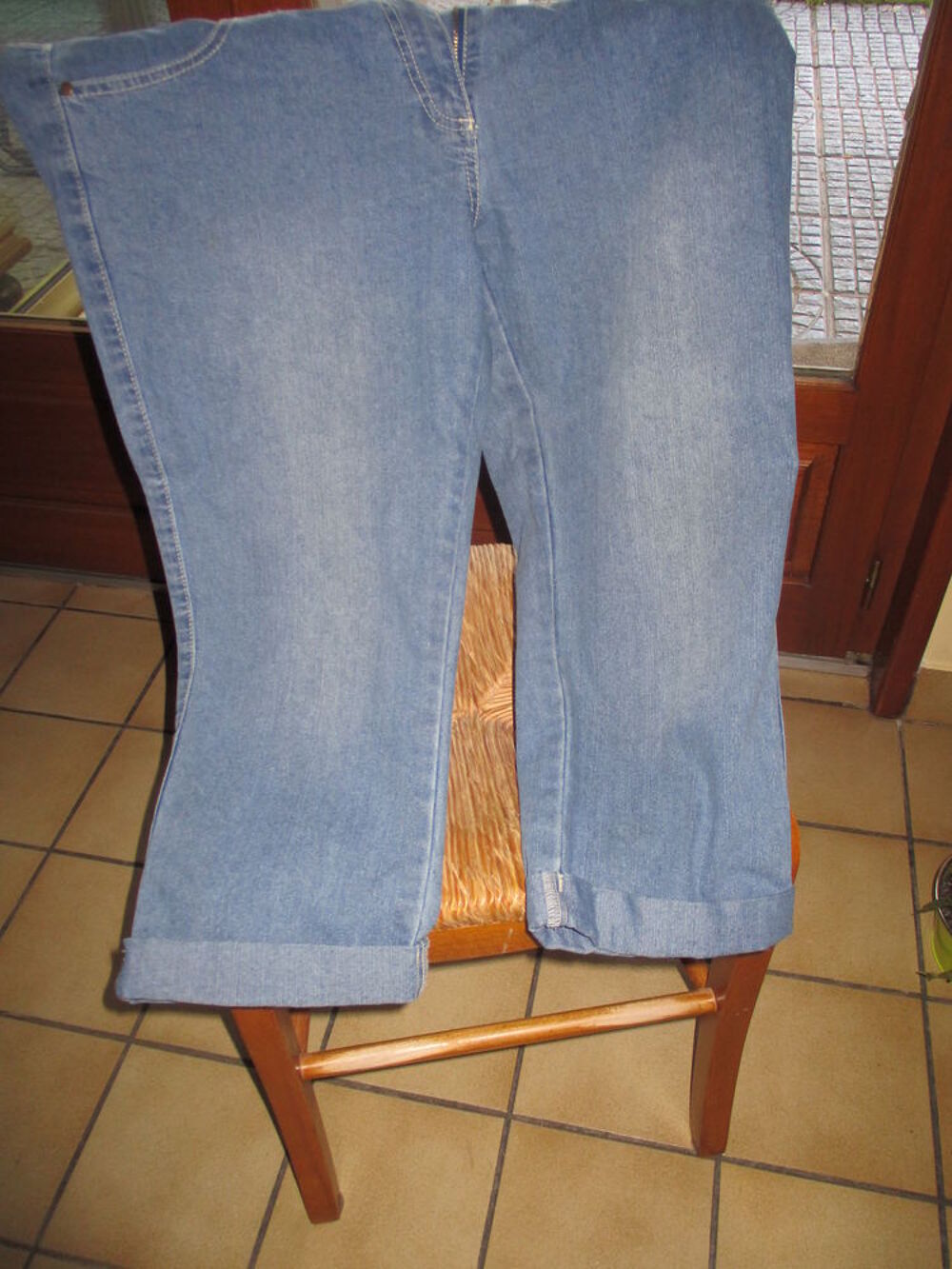 pantacourt en jeans bleu Vêtements