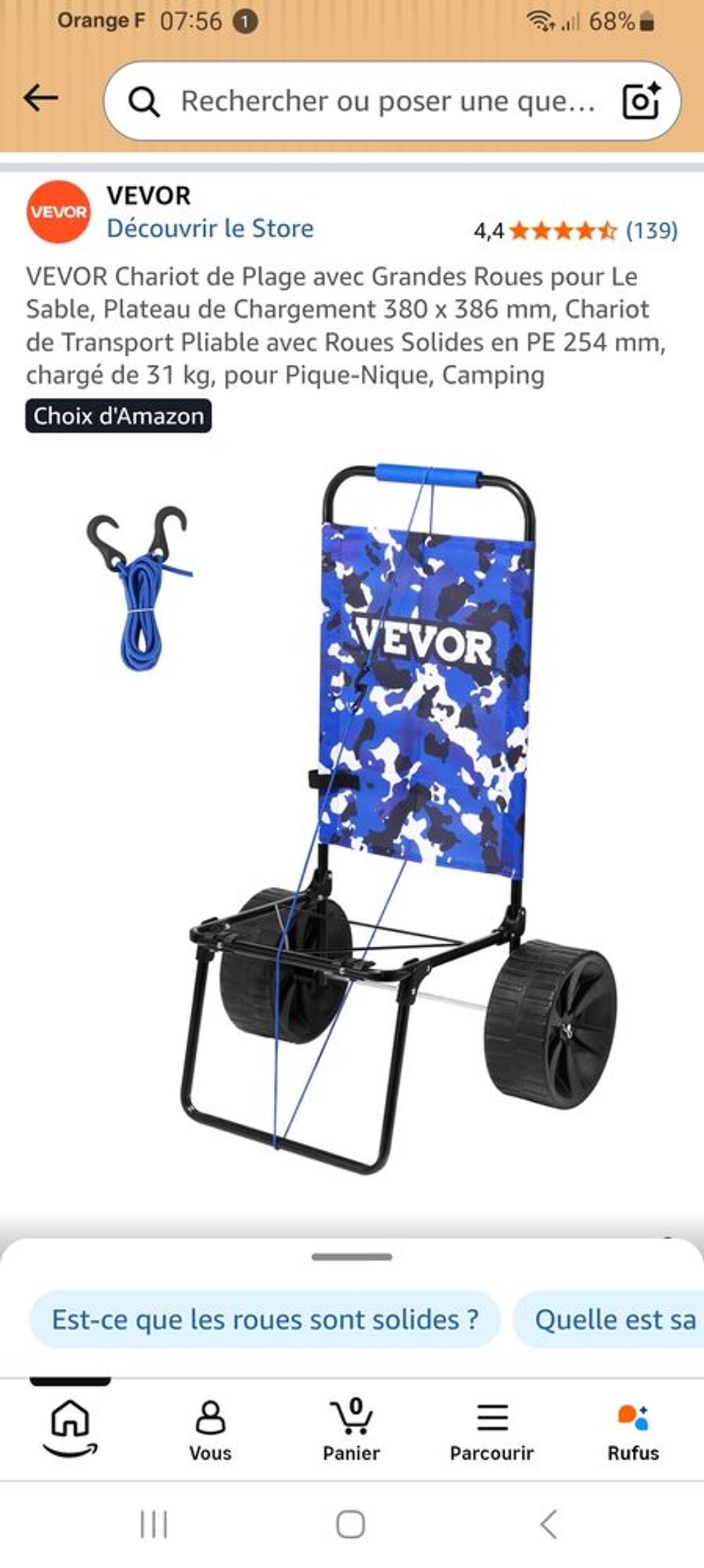 Chariot de plage ou de transport d affaires Sports