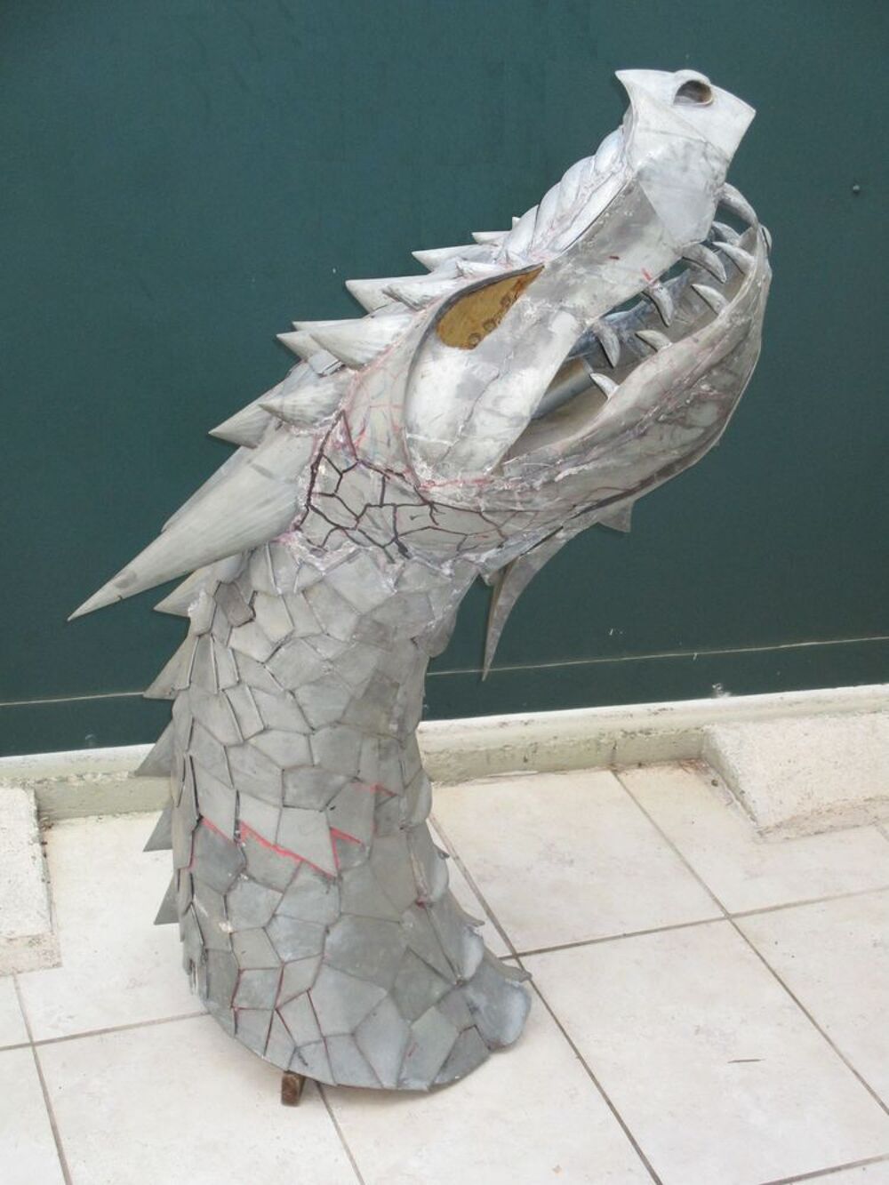 T&ecirc;te de Dragon en Zinc Décoration