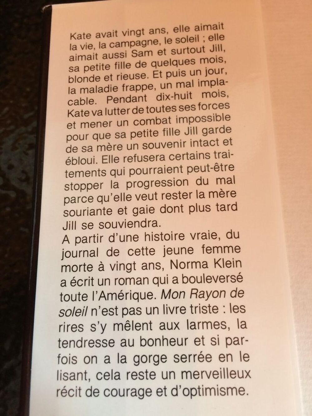 MON RAYON DE SOLEIL de Norma KLEIN Livres et BD
