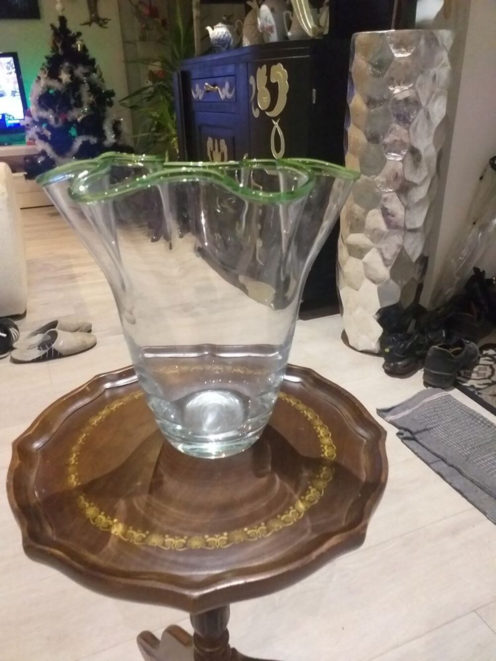 vase et coupe &agrave; fruits en verre Décoration