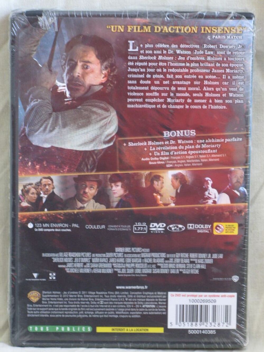 Sherlock Holmes jeu d'ombres DVD et blu-ray
