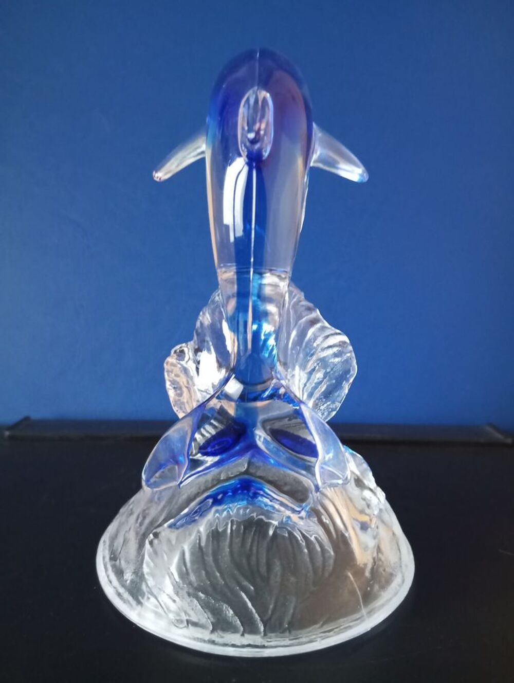  statue figurine dauphin en cristal d'arques Décoration