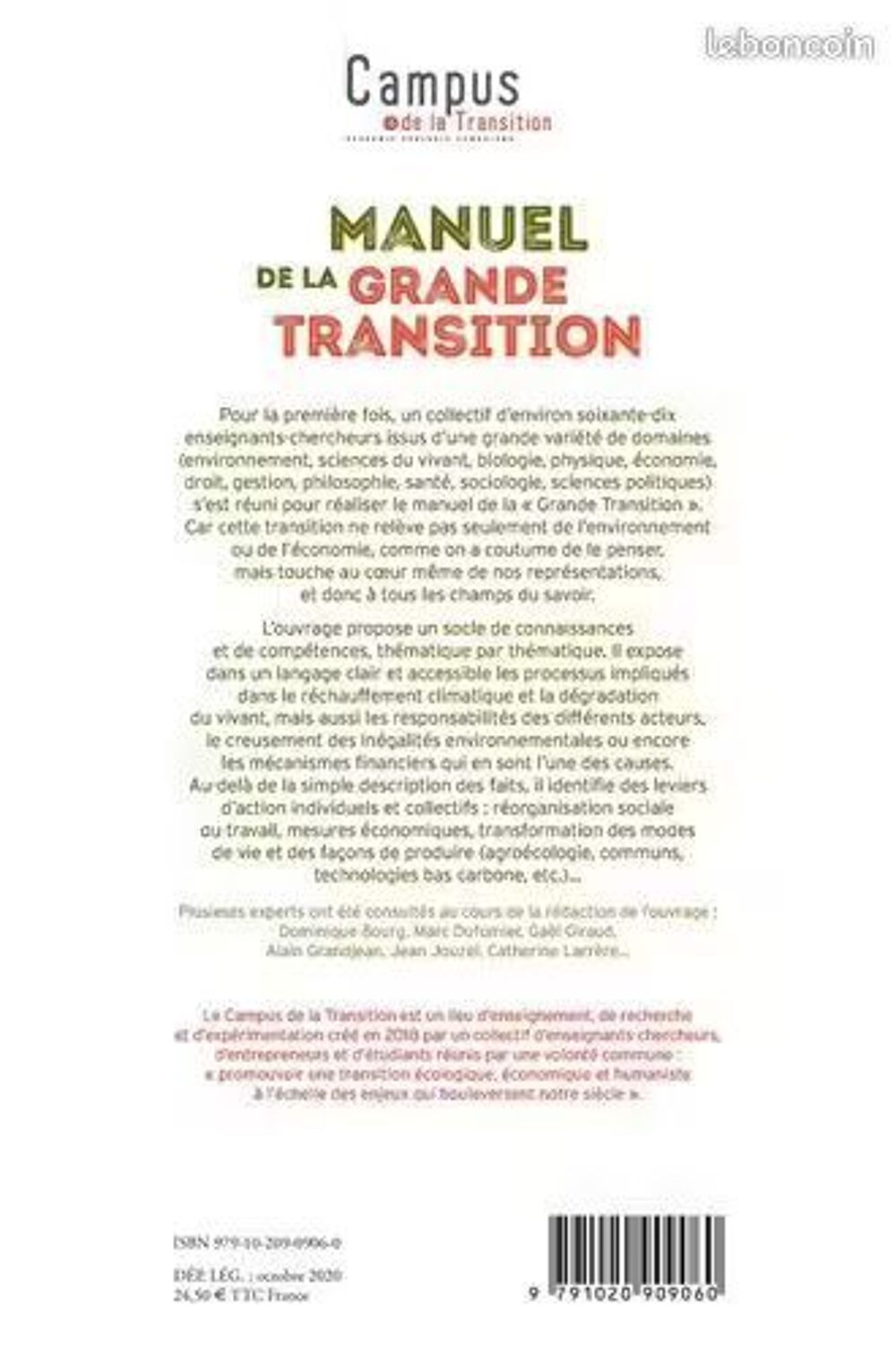 Manuel De La Grande Transition _ Collectif FORTES - Les Lien Livres et BD