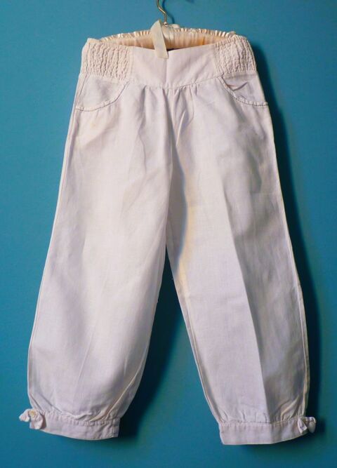 Pantalon Gemo Fille 10 ans lin blanc TBE 2 Brienne-le-Château (10)