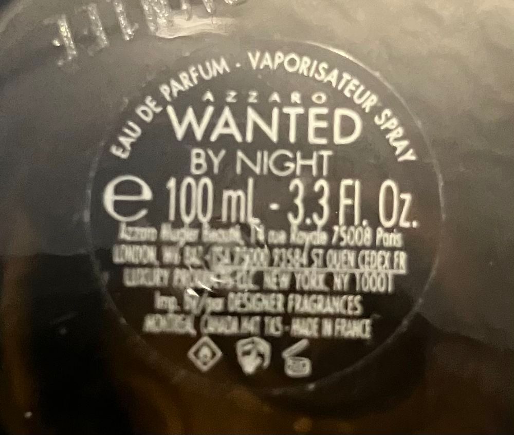 Eau de parfum Azzaro Wanted by Night ? 100 ml (essay&eacute; 1 fois Maroquinerie
