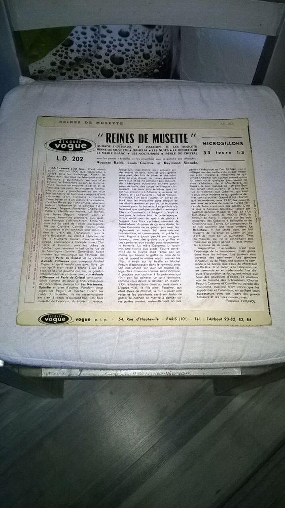 Vinyle Augusto Baldi, Louis Corchia Et Raymond Siozade
Rein CD et vinyles