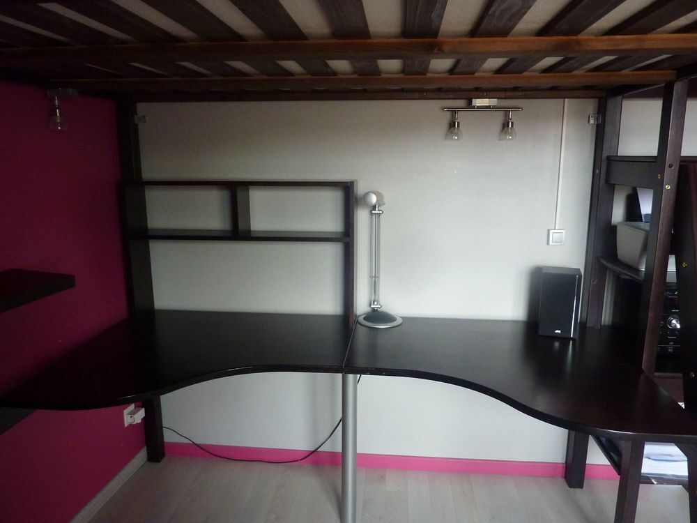 Lit mezzanine 2 personnes avec bureau Meubles