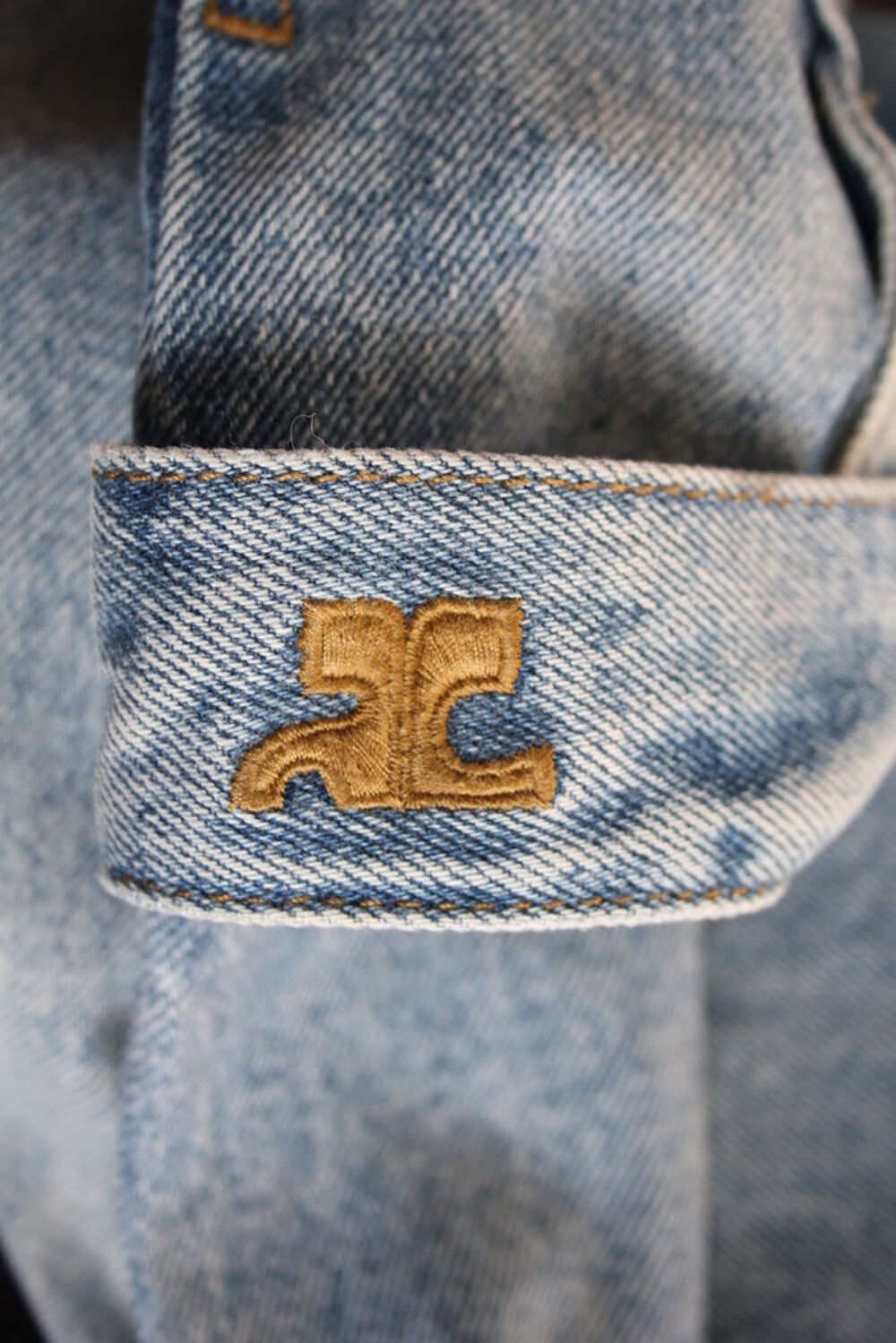 Jean &Eacute;vas&eacute; - Baggy Denim Dirty Blue COURREGES T.27 Vêtements