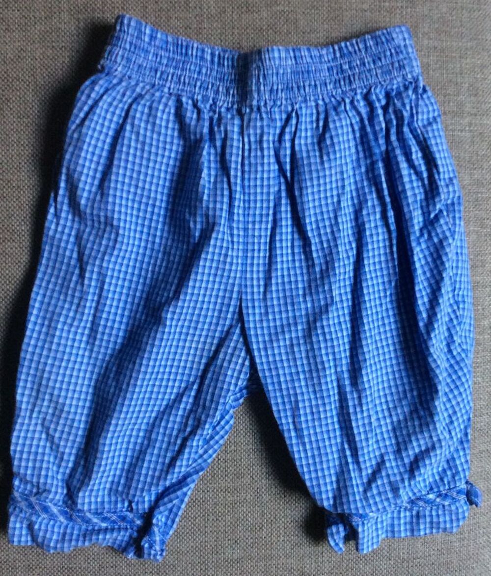 Pantalon &agrave; carreaux Vichy bleu - 3mois Vtements enfants