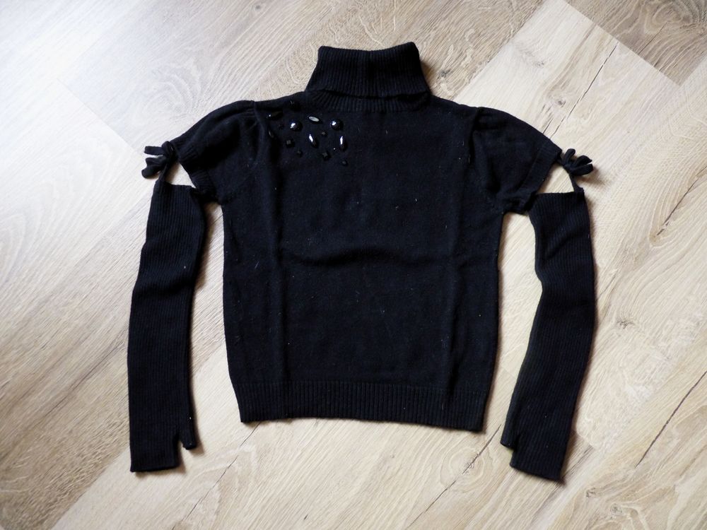 Pull col roule Fille Lili Gaufrette 6 ans TBE noir angora Vêtements enfants
