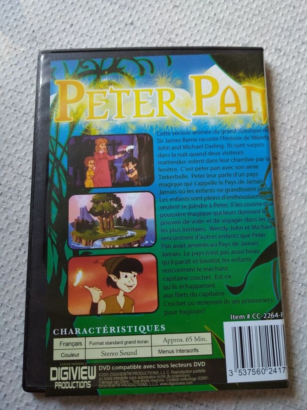 Peter Pan . DVD , environ 65minutes Livres et BD