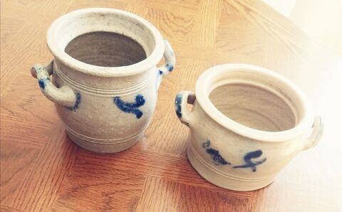 LOT DE 2 POTERIES GR�S D ALSACE GRIS 20 Chieulles (57)