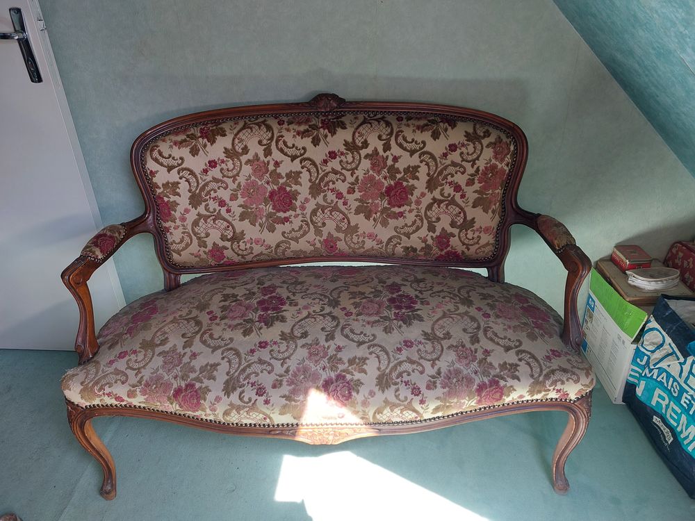 Canap&eacute; 2 places style Louis xv ancien Meubles