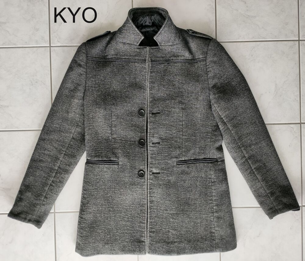 DEVRED - Veste adulte homme hiver, M, Caban manteau gris Vêtements