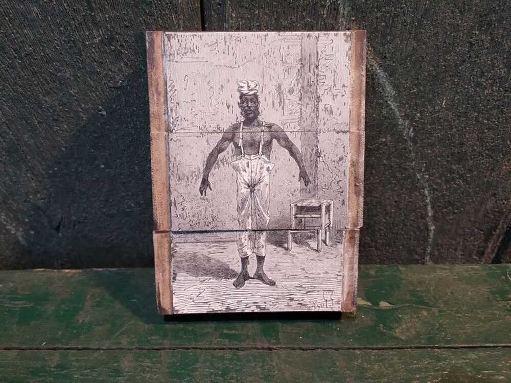 Kanak Cal&eacute;donie Illustration Bois Grav&eacute; Pierron Paris 