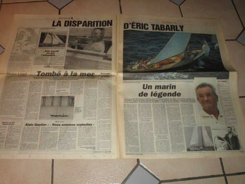 JOURNAL L EQUIPE 14 JUIN 1998 DISPARITION DE TABARLY 