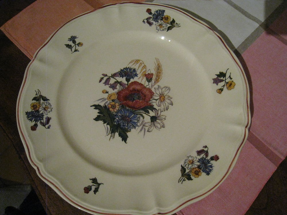 Plat rond Agreste Sarreguemines fa&iuml;ence Cuisine