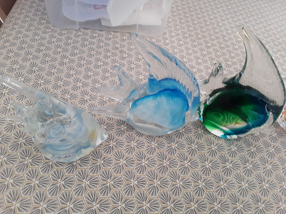 Lot de poissons en verre excellent etat Décoration
