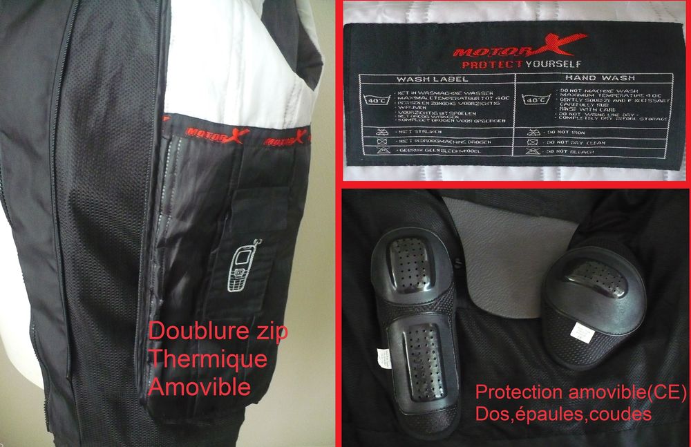 Blouson Coqu&eacute; Vestes Moto Scooter Marque MotorX Imperm&eacute;able Vêtements