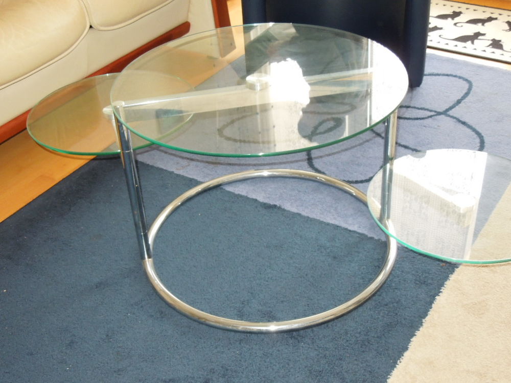 Table basse en verre trois plateaux Meubles