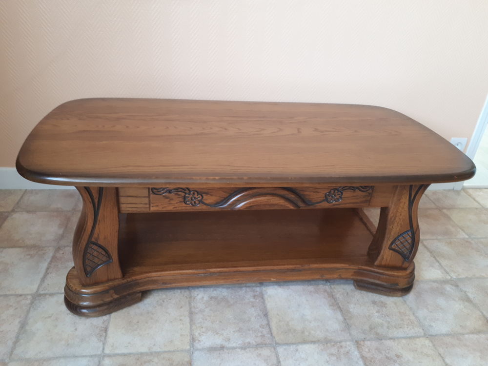 Table basse de salon style ancien en bois massif Meubles