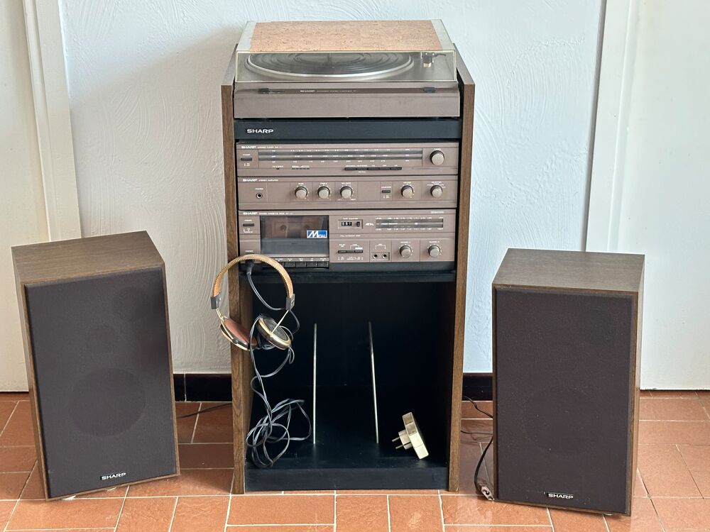 Platine tourne disque, cassettes et tuner st&eacute;r&eacute;ophonique CD et vinyles