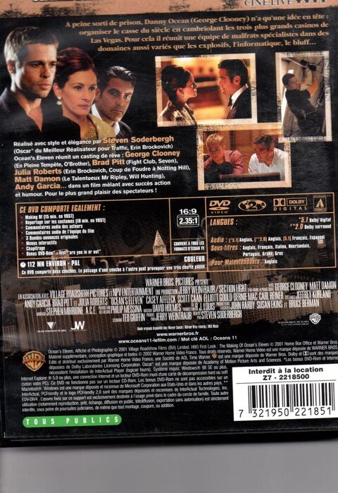 OC�AN's eleven	DVD  bon �tat (action) 1 Pontoise (95)