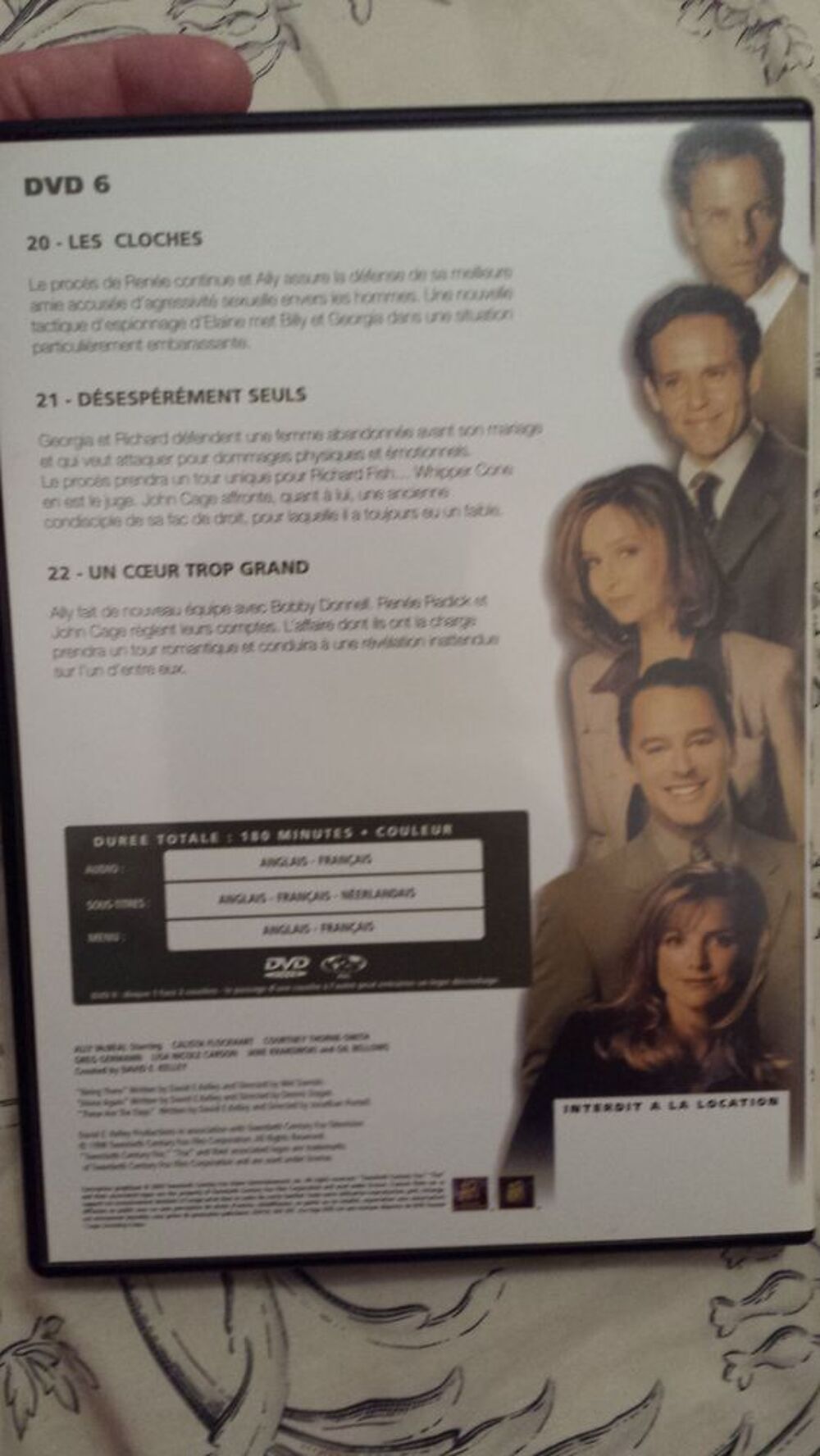 DVD ALLY MCBEAL
SAISON 1
DVD 6
DVD et blu-ray
