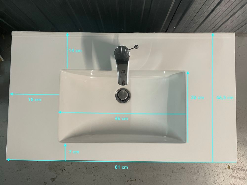 Lavabo ceramique complet avec mitigeur Grohe chrom&eacute; Meubles