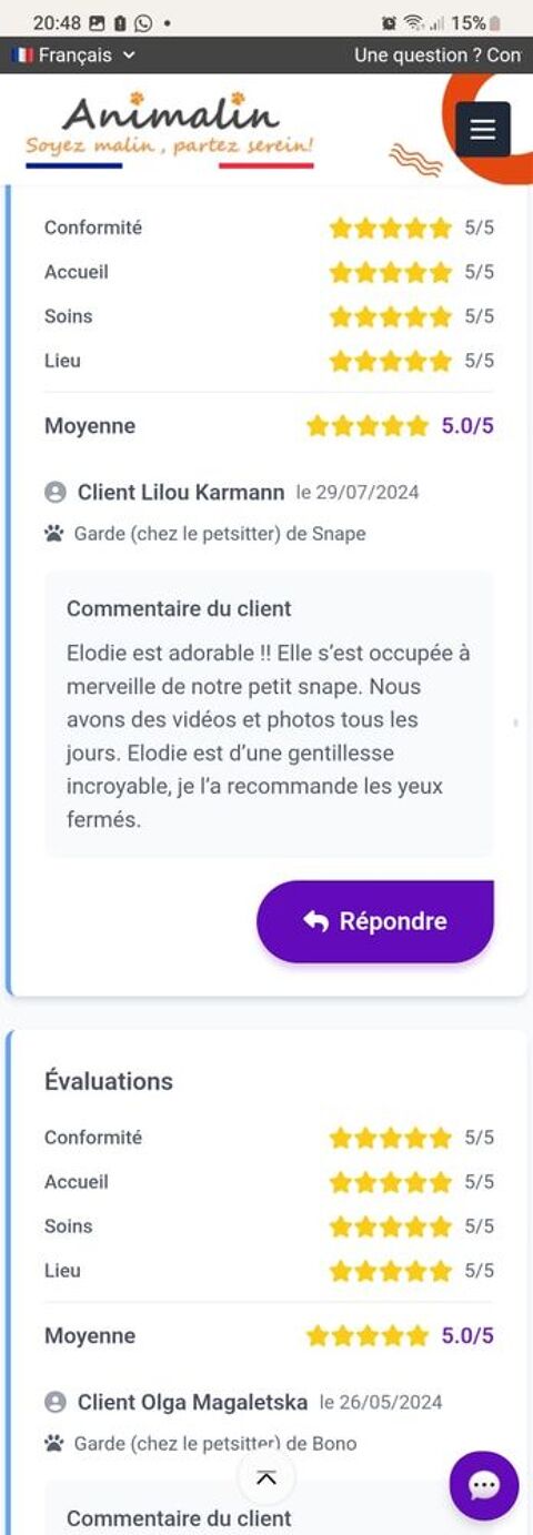 Garde d'animaux chiens, chats et autres. 0 31330 Grenade