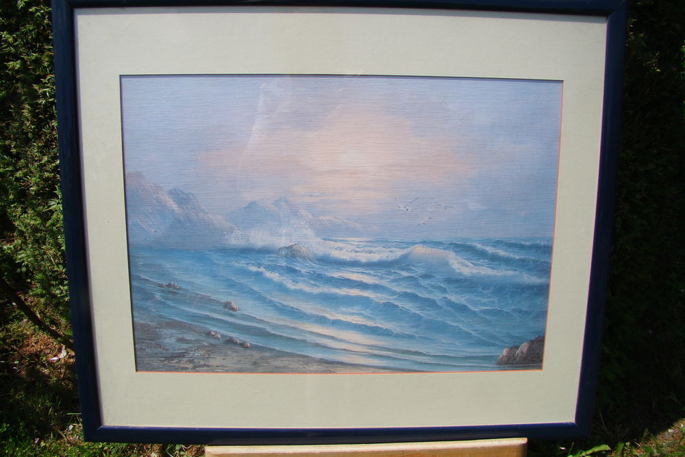 Tableau gravure - Bord de mer G. Cousteau Décoration