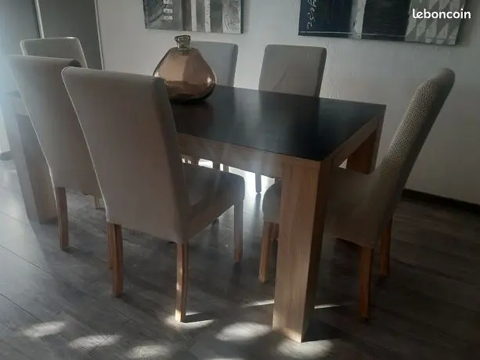 Table + 6 chaises bois 0 Berre-l'tang (13)